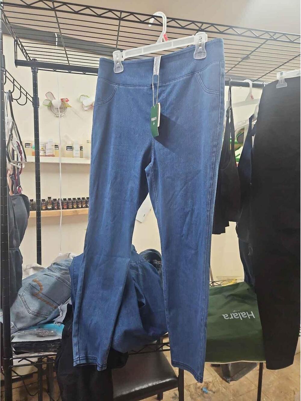 Halara Flex Denim Pull On Jeggings High Rise Stretch Skinny Blue Womens large
